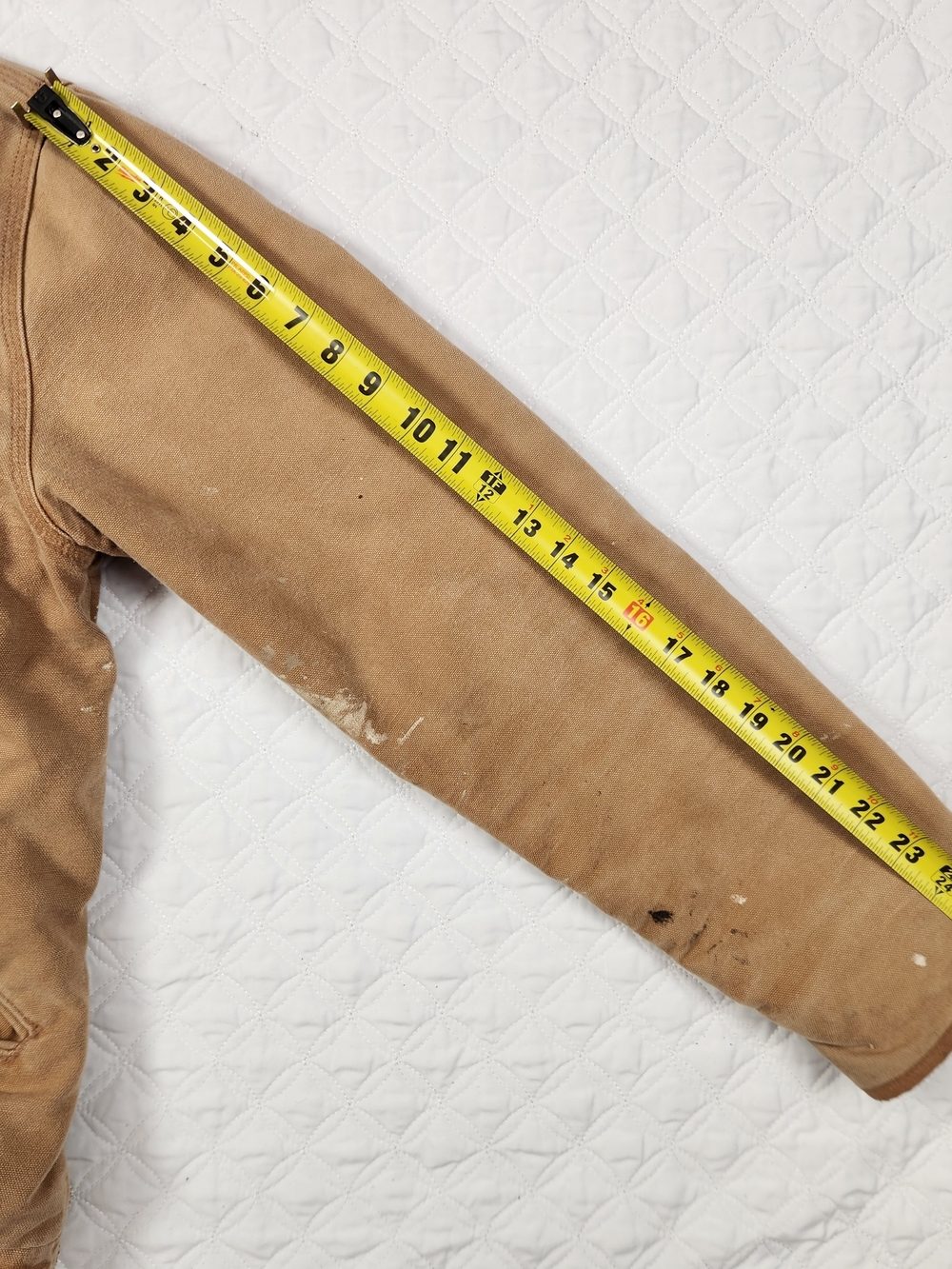 Carhartt Men's Tan Hooded Work Jacket with Sherpa Lining - Picture 8 of 15